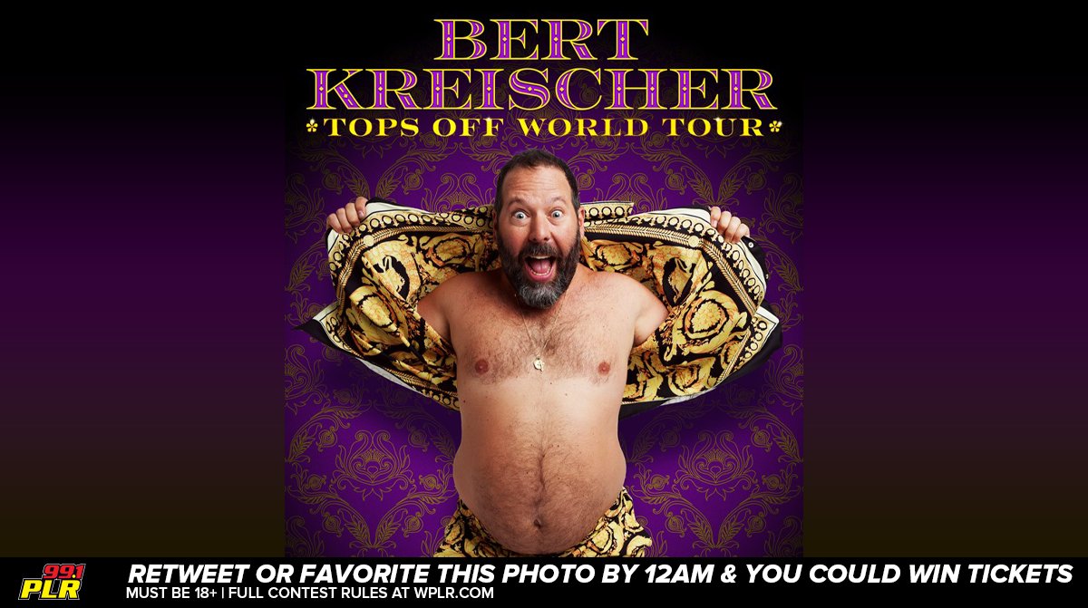 991PLRFM's tweet photo. Today is #TwitterThursday on X!

RE-TWEET or FAVOR by midnight for a chance to win 2 tix to see comedian Bert Kreischer at Mohegan Sun Arena on Friday, April 26th!

Must be a CT Resident, 18+ and following us to win. Account must be public. Winners will be announced tomorrow. https://t.co/doHAjAPwLe
