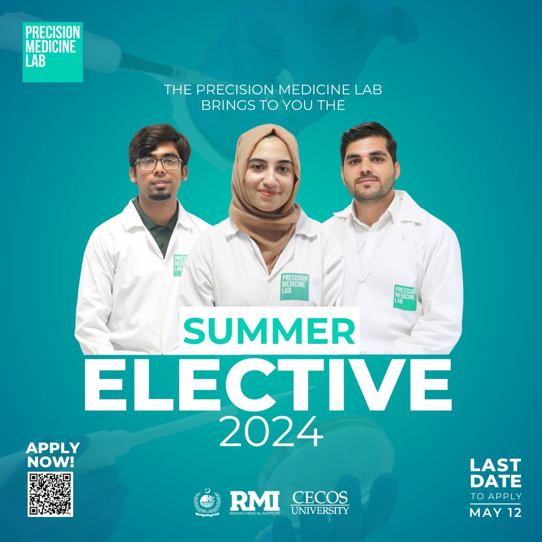 pmlabpk's tweet photo. The 3rd edition of our exclusive summer elective program for MBBS and BDS students (2nd year onwards) is here! 🌟

Apply here📝: https://t.co/RY7s4uSbBa

🕑 Timings: 9:00 am - 5:00 pm
🗓 Duration: 8 weeks (June - August)
⏳ Deadline: May 12, 2024

#LifeAtPML #Elective24 https://t.co/l2TBJEAoLV