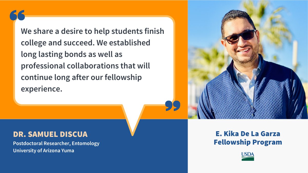 Dr. Samuel Discua was looking for ways to connect and collaborate with USDA scientists, as well as opportunities to support his students. USDA’s E. Kika De La Garza Science Fellowship helped him do that and more ➡️ usda.gov/media/blog/202…