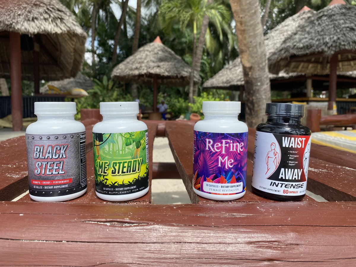 tiamarketplace's tweet photo. Introducing the Ultimate Wellness Squad: Black Steel for Power, Me Steady for Vitality, Waist Away for Slimming Success, and Refine Me for Radiant Health! Elevate your physical strength, boost vitality, shed unwanted pounds, and nourish your body from within with this team. https://t.co/BQ7D9ci22r