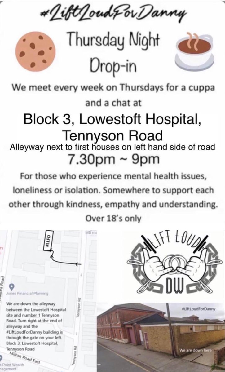 🏋 ❤ Drop In Tonight ❤ 🏋 If you struggle with #mentalhealth difficulties and want to meet like minded people for peer to #peer #support, come along this evening. Various activities, pool table, a warm cuppa or just sit and chat. #liftloudfordanny