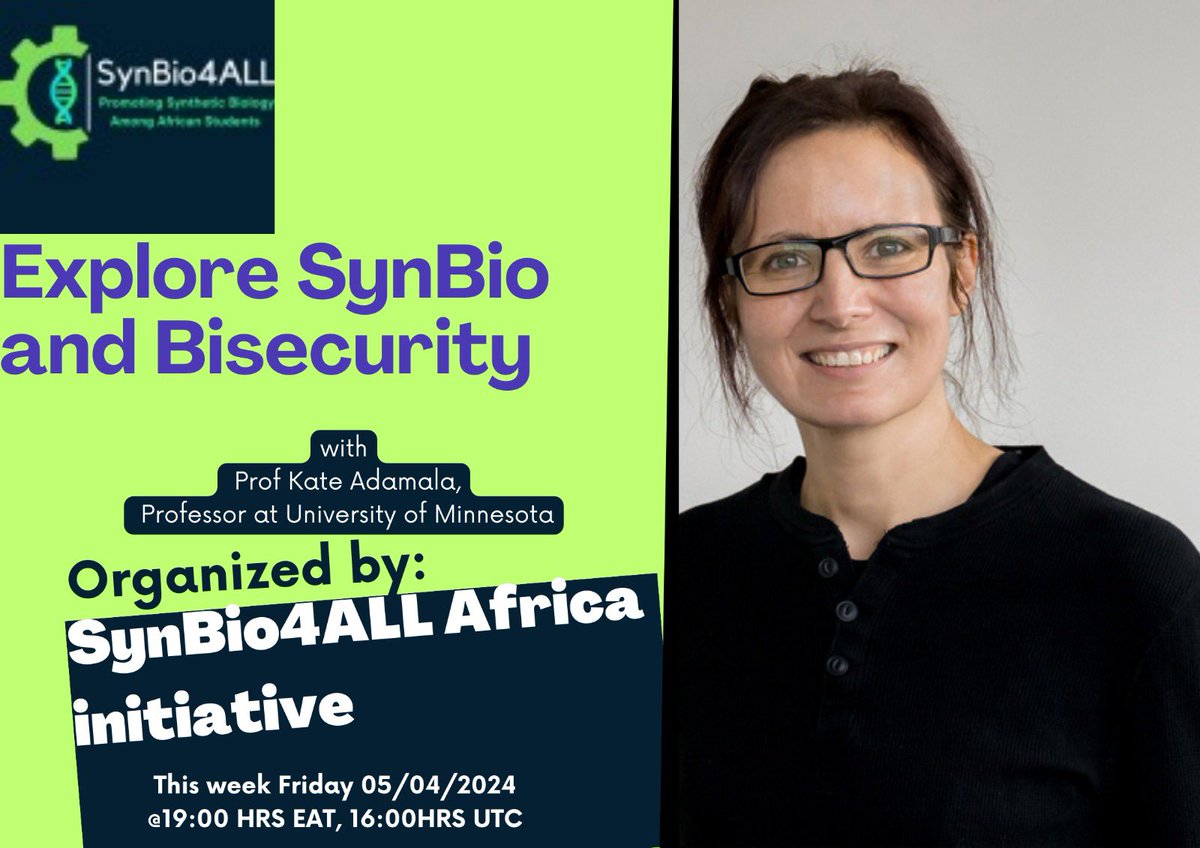 Don’t miss this #free opportunity to listen and learn from one of the #experts in Bisecurity. I call upon all those #interested in improving #SynBio literacy and advance knowledge in #Africa to attend virtually to this event. Registration Link: lu.ma/lu73z4x0.