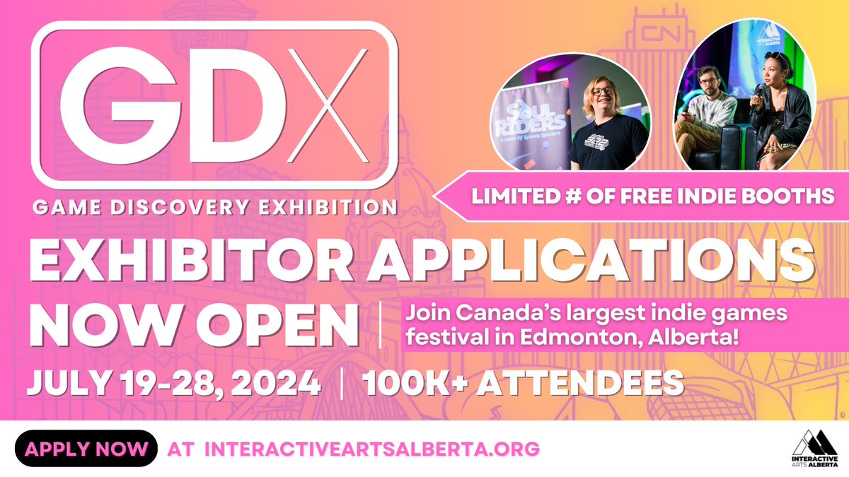 IAAlberta's tweet photo. We are proud to be Canada's largest indie games festival and that our booths are free for indie devs! Sign up for your ✨FREE✨ booth today at https://t.co/r5Bk5jrbFW

Last year's attendance was 46,000 over three days, we can't wait to see what ten days will lead to! https://t.co/Yon2qbMwVJ