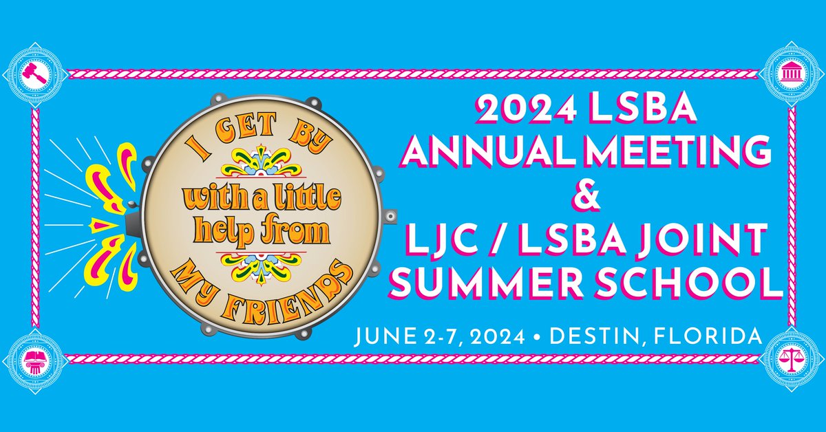 CHARTER PRICING ENDS TOMORROW! Join us for the LSBA 83rd Annual Meeting and the Joint LJC/LSBA Summer School at the Sandestin Golf and Beach Resort, where the emerald waters and sugar-white sands of Destin, Florida, await! Register now at lsba.org/AnnualMeeting/