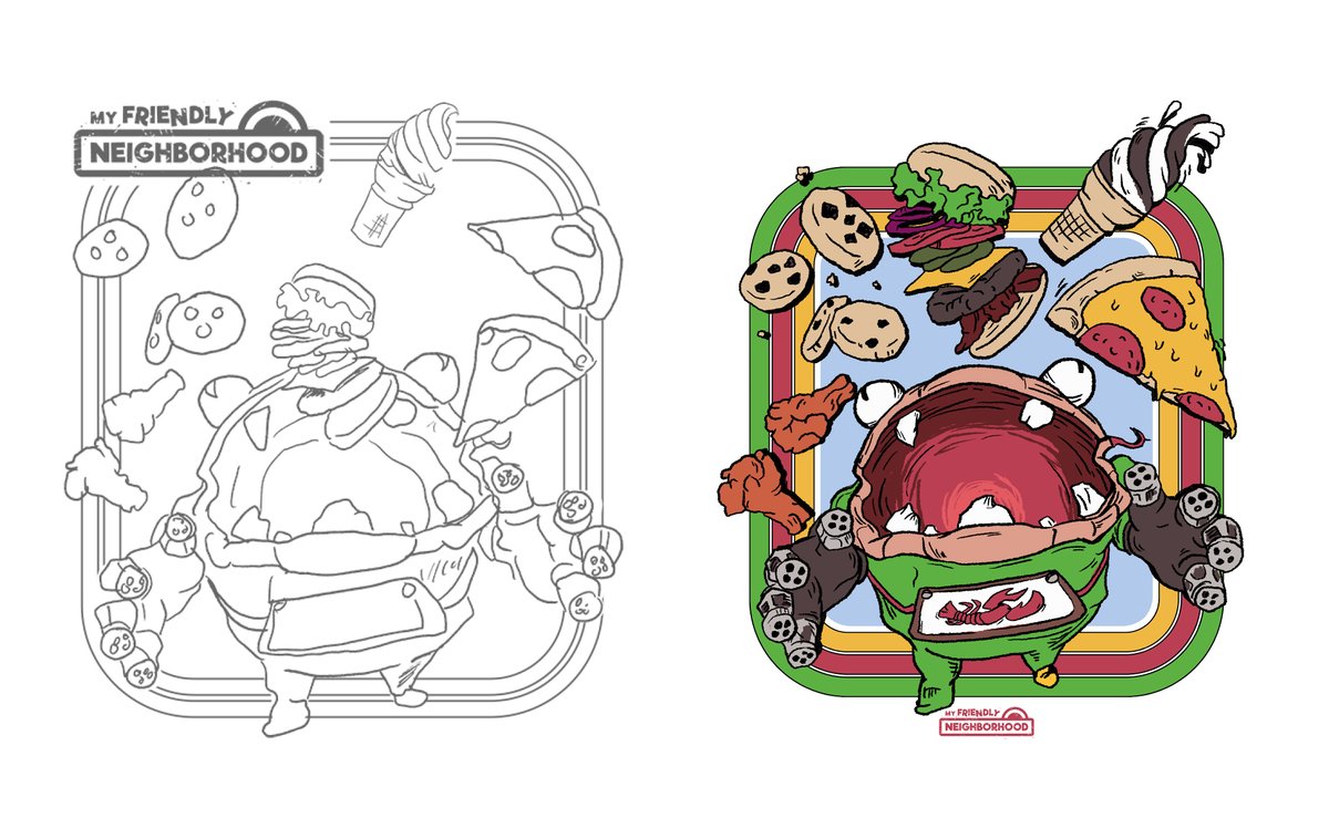 MutantLagoon's tweet photo. Excited to share our collaboration with DreadXP and My Friendly Neighborhood! 🎨 We cooked up some rad retro-inspired merchandise designs and enamel pins, including some quirky character illustrations in funky icon poses! #retro #illustration #merchandise https://t.co/408ElKxVxY