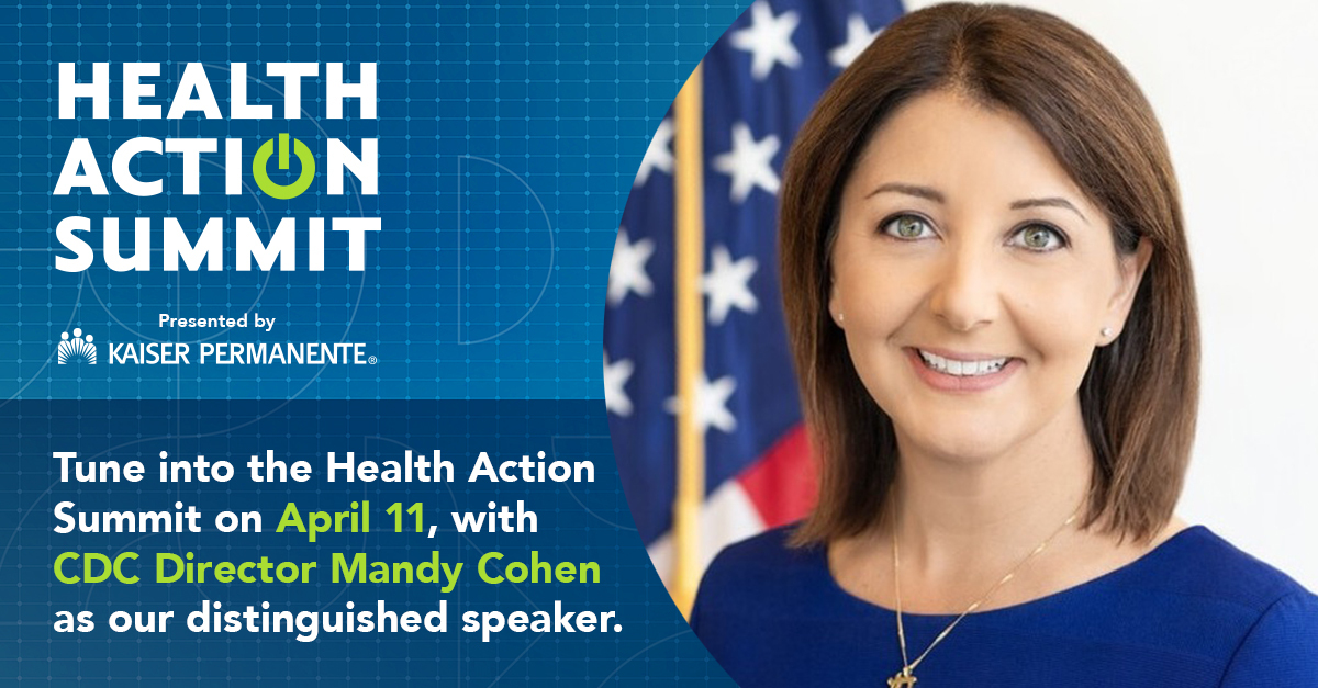 We're excited to welcome @CDCDirector Mandy Cohen as a distinguished speaker at the #KPHealthActionSummit on April 11. Looking forward to a conversation about the future of public health w/ @aboutKP Chief Health Officer @Choucair. Join the virtual event: bit.ly/43m6wX7