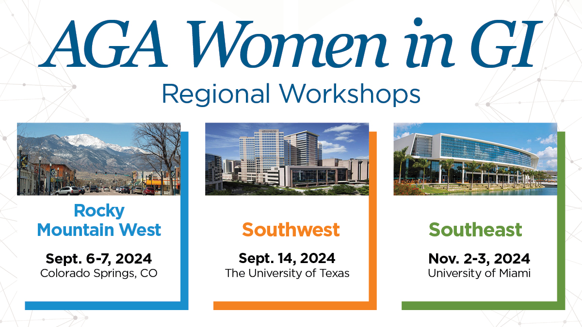 📢 #WomenInGI: in person spots at our Western workshop are SOLD OUT. If you missed it, virtual spots are still open until 📅April 19. PLUS: early registration is open for the remaining workshops: Rocky Mountain West + SW + SE. Secure your spot today🔗 ow.ly/uLaI50R1k0k