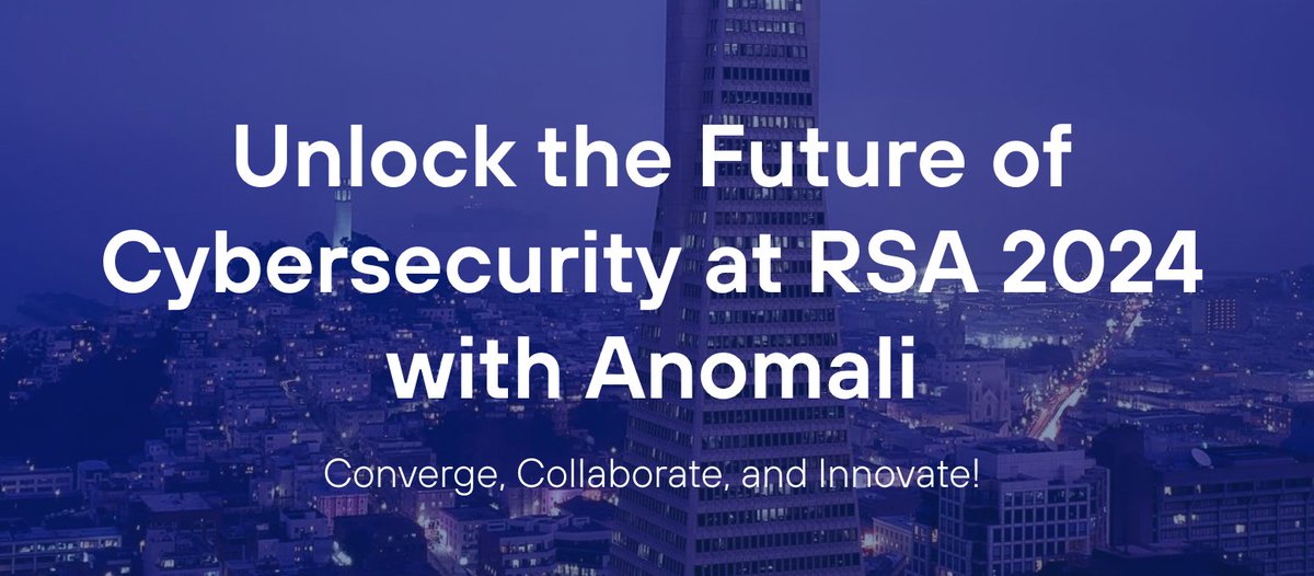 Heading to #RSA2024? May 6-9, join 45k IT pros at Moscone Center, SF! Don't miss #Anomali at Booth 3225 for the latest in cybersecurity. 📅 Enterprise DMs, book a meeting with us to lead in security innovation! Learn more: ow.ly/qryk50R7F0h #CybersecurityConference