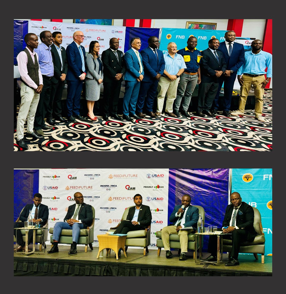 COMESABusiness's tweet photo. At today's @ZambiaMfg Trade Facilitation Conference, CBC's Dr @JonathanPinifo1 moderated insightful #AfCFTA panel showcasing diverse perspectives+a shared vision 4 seamless intra-regional #trade. Here's to addressing challenges &amp; unlocking Africa's #economicintegration potential! https://t.co/qCpxVrzXOl