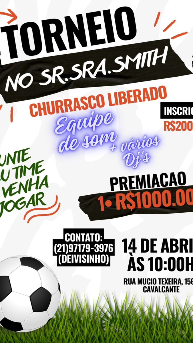 ⚽ Galera boa tarde dia 14 vamos fazer uma festa linda na praça de Cavalcante traga seu time, só temos 3 vagas vai ficar coisa linda ,quem poder da RT vai ajudar muito por favor galera ⚽🙏