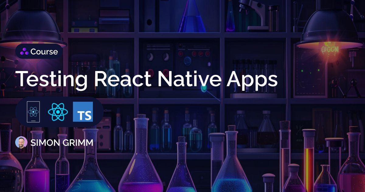 New Course: Testing React Native Apps 🧪 Learn the essentials for testing your @reactnative app: 💪 Setting up test cases and suites 👀 Snapshot tests 🔥 React Native Testing Library 🧑‍💻 Testing User Events 🌐 Mocking Fetch Requests and Modules 📊 Code Coverage Reports