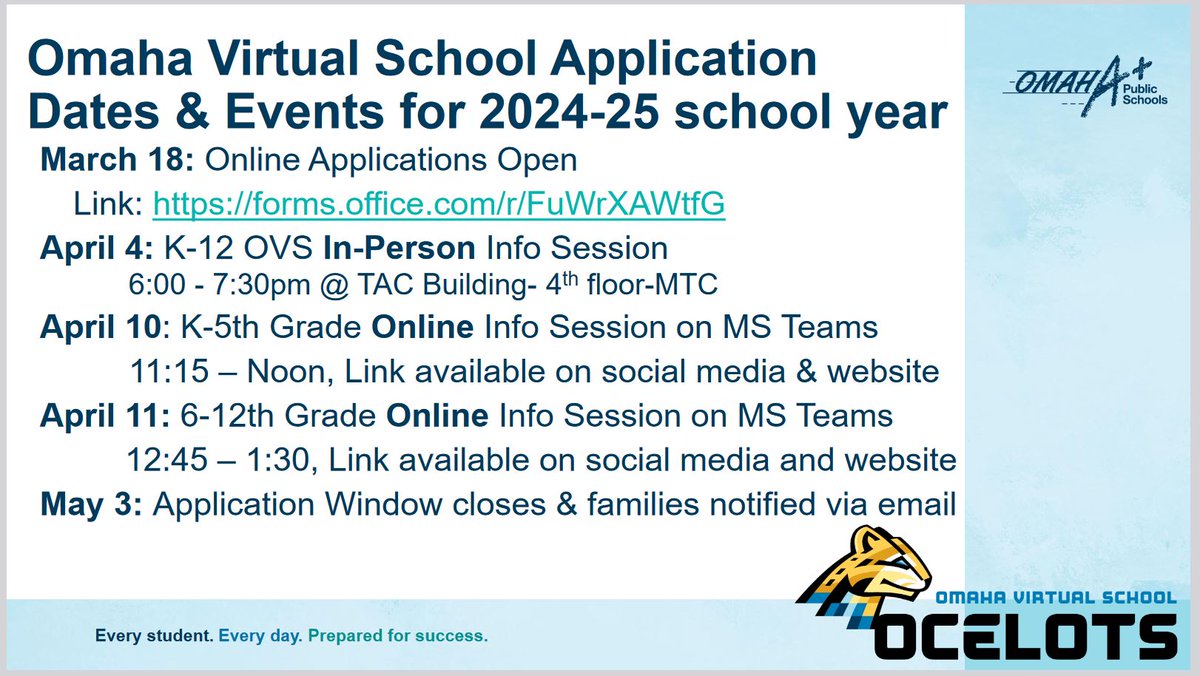 OVS: Full-time, tuition-free, combines benefits of virtual and traditional classrooms! Learn more tonight at our In-person Info Session!