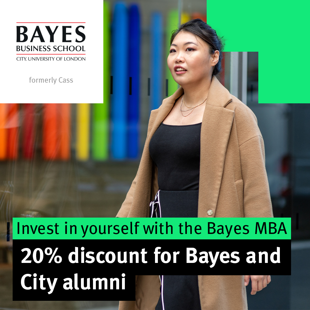 Graduate Loyalty Discounts for Bayes & City alumni. Kick-start your business dreams by taking advantage of Graduate Loyalty Discounts on Bayes MBA, MSc and Executive Education programmes. blogs.city.ac.uk/city-alumni/20… #AlwaysLearning #bayesmba