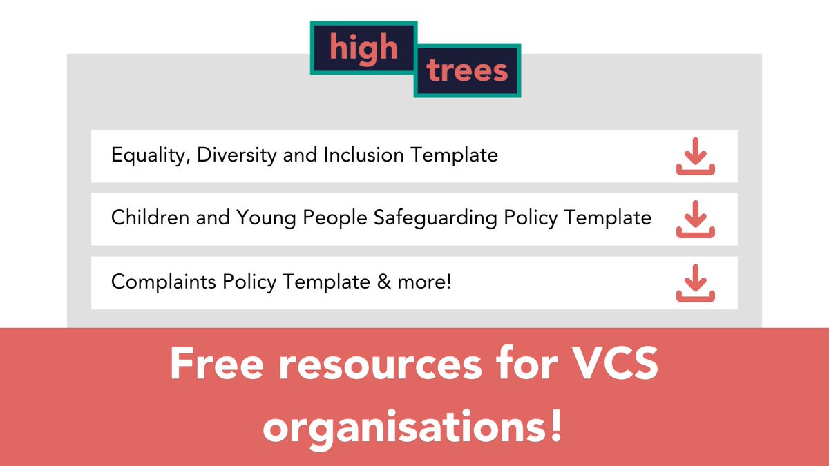 7 new resources are available to download from our website! 🚀

These templates are ideal for Voluntary and Community Organisations looking for support with EDI policies, safeguarding, complaints policies and more...💫

➡️high-trees.org/core-organisat…

#resources #templates