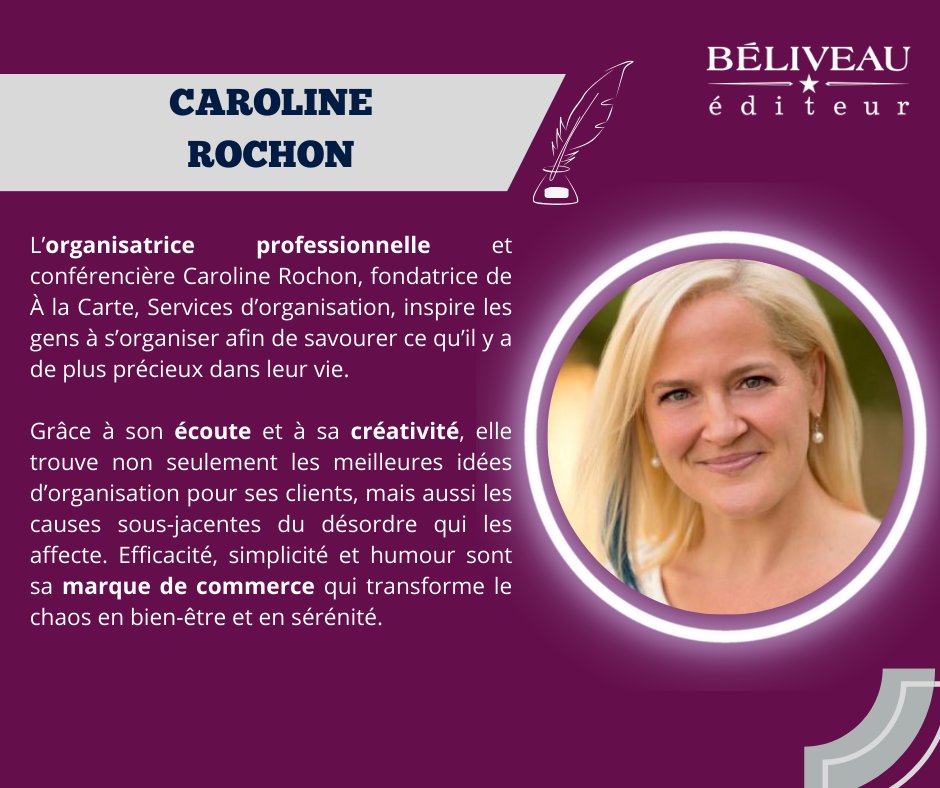 #AuteursExtraordinaires Avez-vous envie de mieux vous organiser et de vous inspirer? Découvrez Caroline Rochon!

#AuteursAuthentiques
#AuteursQuébécois
#LivrePalpitant