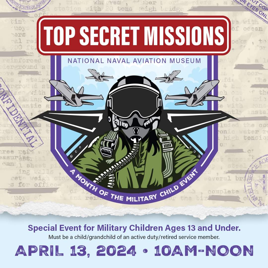 Join us in celebrating our military kids this month with exciting events happening nationwide! Don't miss out on the incredible experience at the National Naval Aviation Museum and many more! bit.ly/3vCLbMI