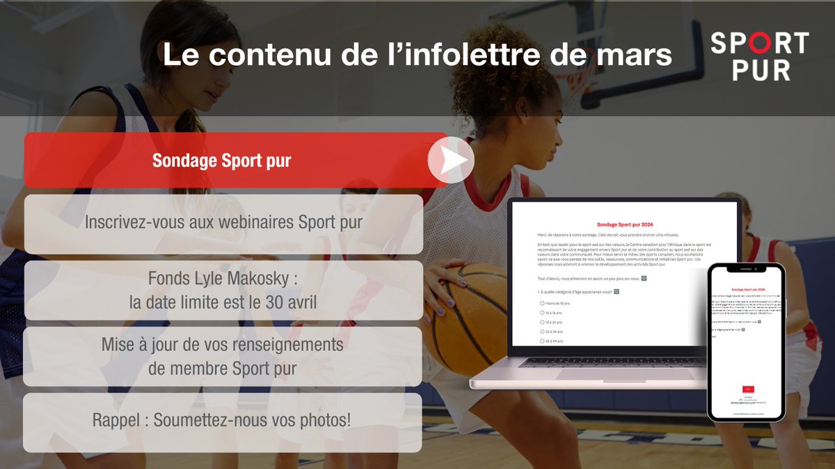 #LeSaviezVous? Vous pouvez nous aider à préparer l’avenir de Sport pur. Prenez 5 à 10 minutes pour répondre à notre sondage 2024. Votre point de vue est indispensable! Pour en savoir plus, consultez le dernier numéro de l’Infolettre Sport pur : mailchi.mp/truesportpur/m…