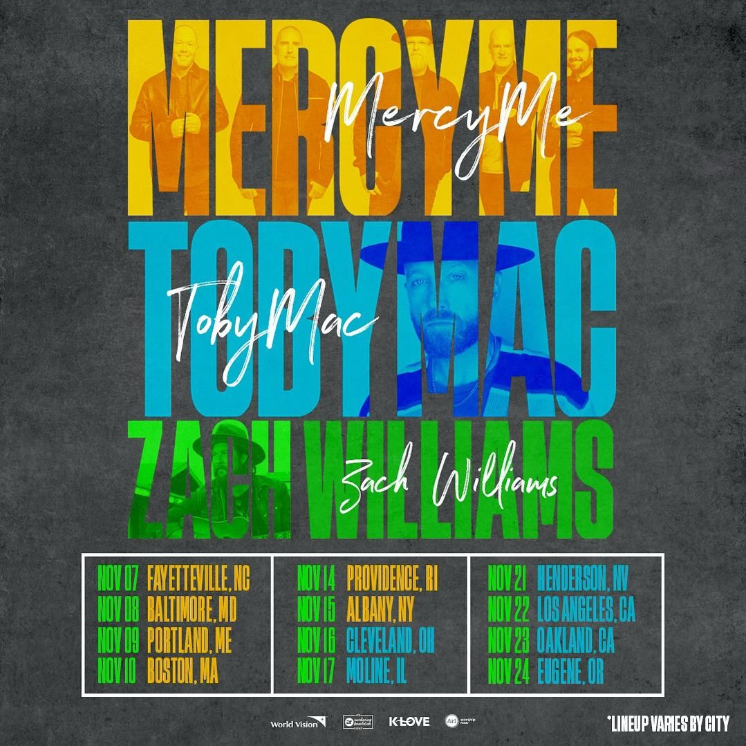 Tickets are on sale now! Visit mercyme.org to go get yours today! #mercyme #tobymac #zachwilliams