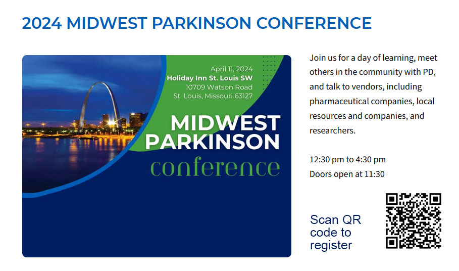 Erin Foster, PhD, OTD, OTR/L, will be a featured research panelist at the 2024 Midwest Parkinson Conference on Thursday, April 11 at the Holiday Inn St. Louis SW. The event is free, but you do need to register at ow.ly/7NUZ50R8lHz or scan QR code. #WashUmed @APDAParkinsons