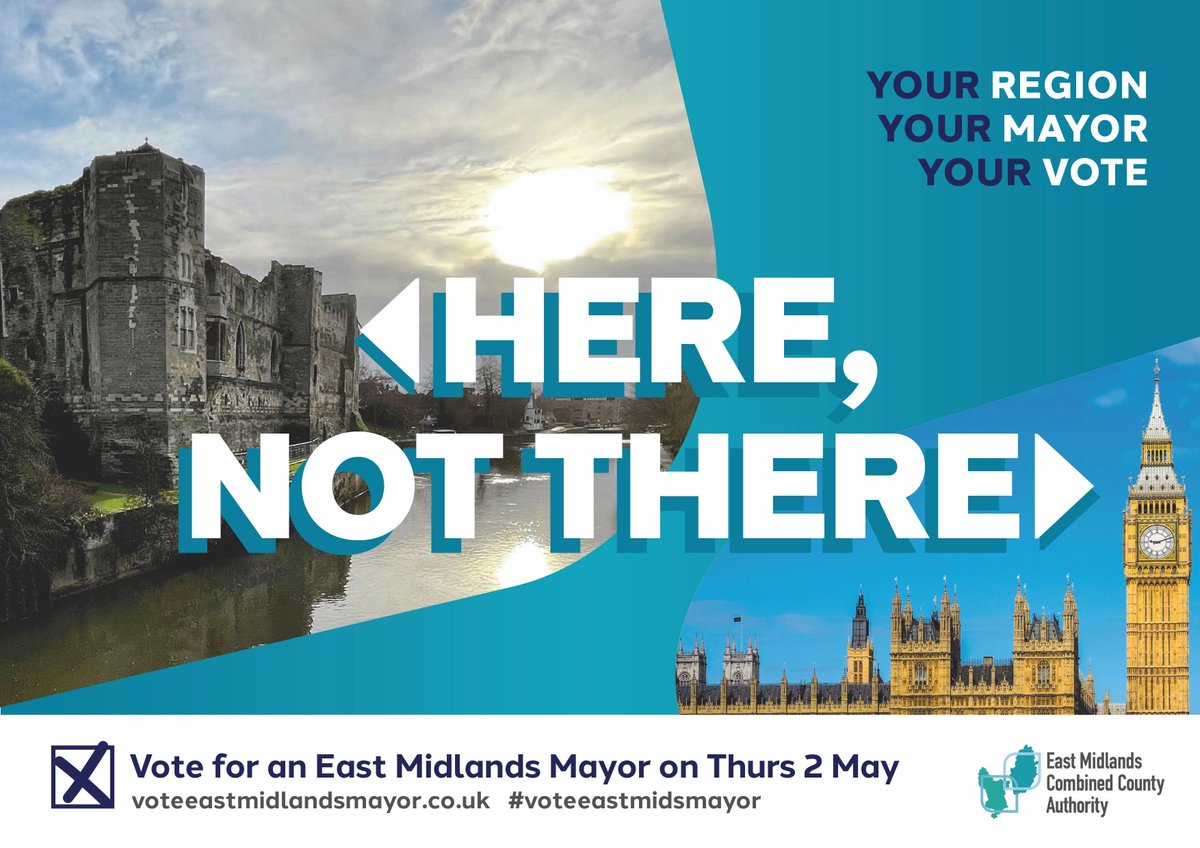 Wondering what our new Combined County Authority is all about? For a start, it means that big decisions about the East Midlands will now be taken IN the East Midlands.📍 ➡️ voteeastmidlandsmayor.co.uk #VoteEastMidsMayor @Derbyshirecc @DerbyCC @MyNottingham @NottsCC