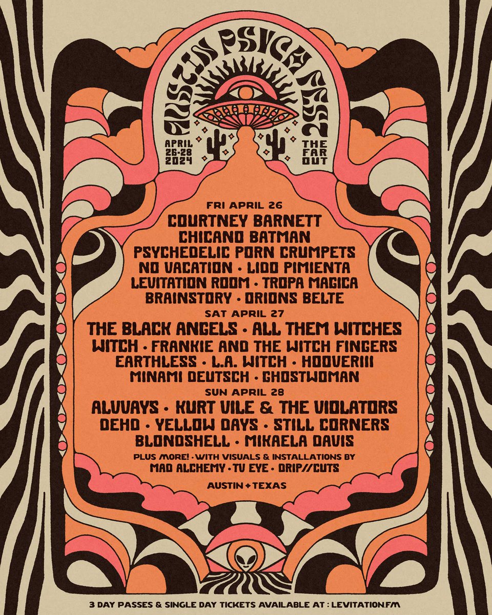 LAST CALL for Psych Fest tix! One more hour left to enter to win full fest passes to Austin Psych Fest April 26-28 at @FarOutLounge w/ Courtney Barnett, Blondshell, Dehd, Kurt Vile and more! Enter to win here kutx.org/giveaway 🍀 Deadline is noon today! ✨ @LEVITATION