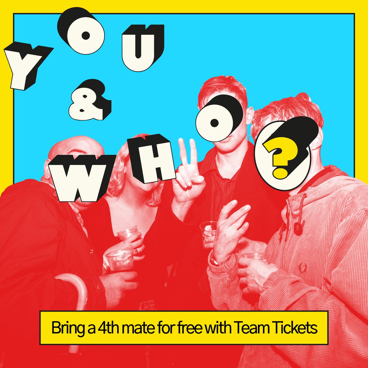 My mates and I saw you from across the bar and we really dig your vibe. Looking for a fourth? We’ll sweeten the deal — you can bring ‘em to Sounds for free. Our 4-for-3 Team Ticket offer is *extremely limited*, so don’t mess around: head to soundsfromtheothercity.com/tickets to bag yours.