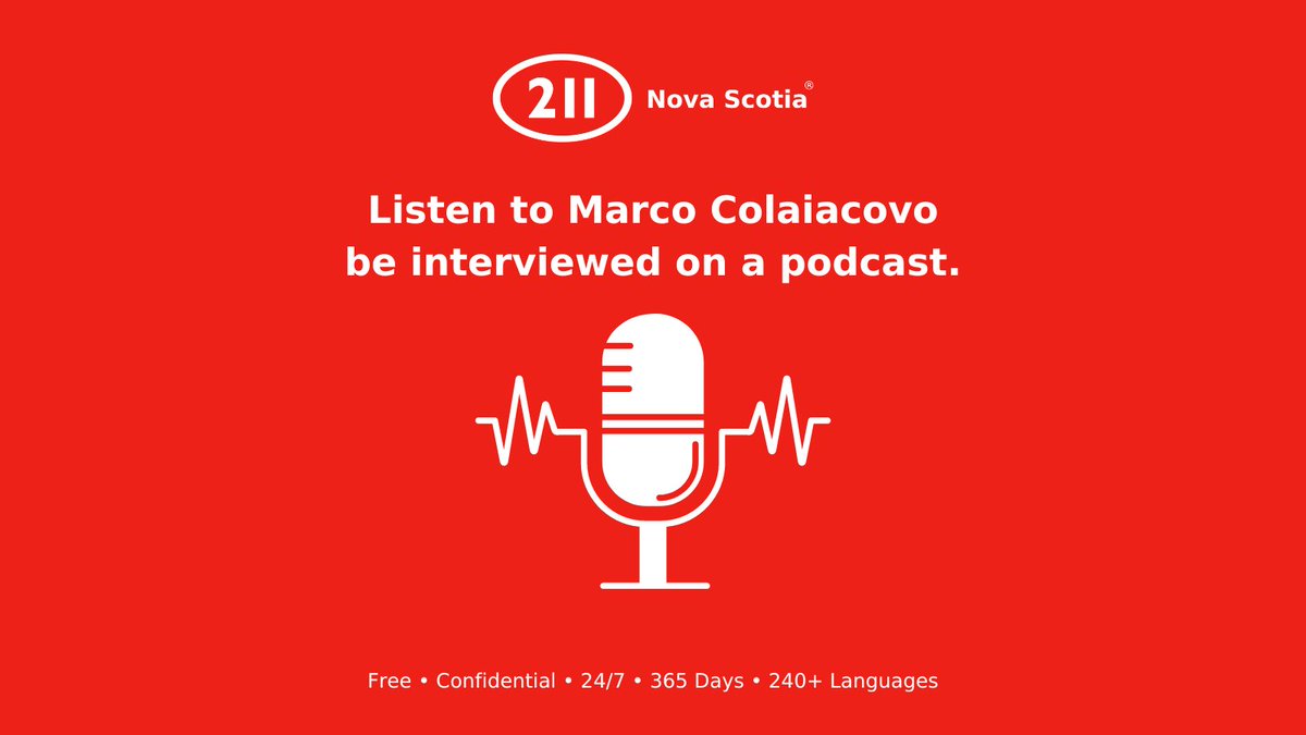 211 Nova Scotia's Executive Director, Marco Colaiacovo, recently chatted with Quinn Taggart on his podcast Outside My Window. You can listen at ow.ly/i5aw50R8wJk. We've also added the interview to our news page at ns.211.ca/media-news/.