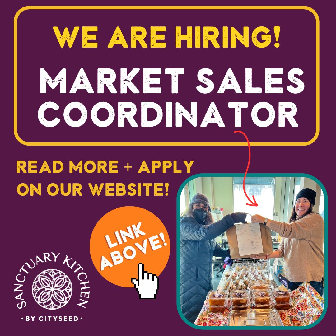 SanctuaryKitCT's tweet photo. We're hiring! Sanctuary Kitchen is seeking a Farmers Market Sales Coordinator for our various farmers market locations. 🌱

For more details and to learn how to apply, visit the link below! 

🔗 https://t.co/Ndn9e9h1nk https://t.co/pk5ylvRyq6