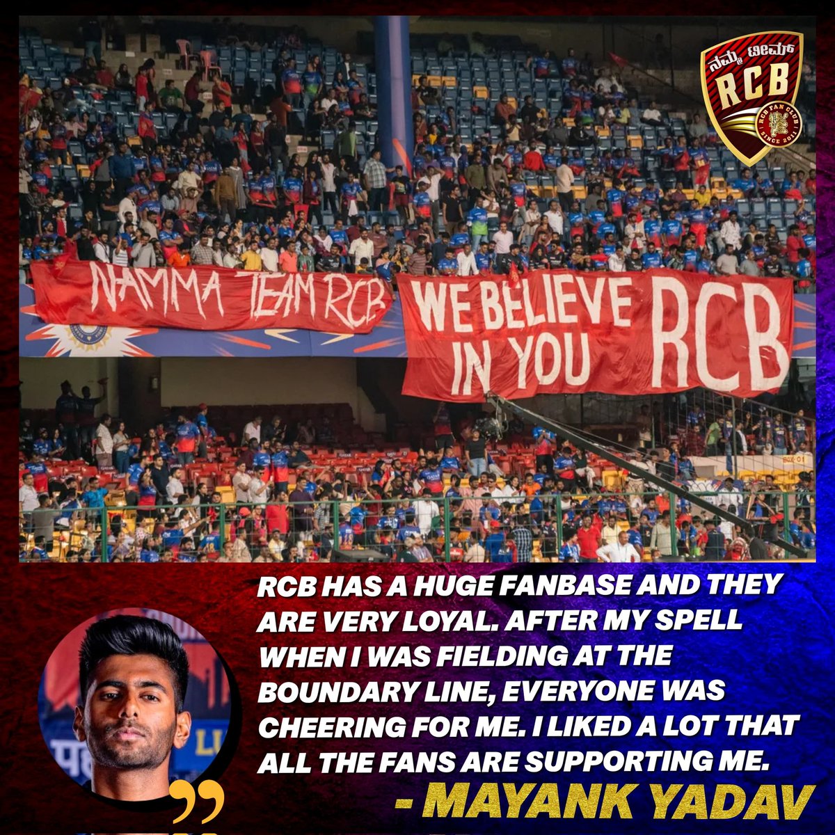 Loyal fanbase for a reason ❤️🎉

#NammaTeamRCB #PlayBold #WeAreChallengers #rcb #IPL