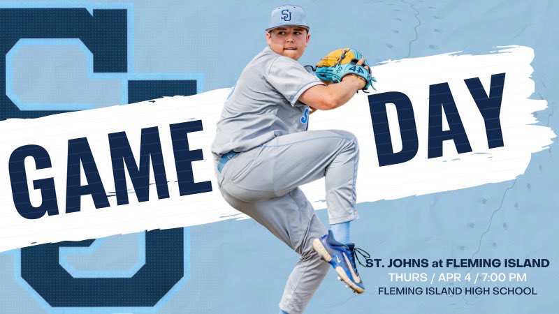 SJCDbaseball's tweet image. Spartans back in action on the road against Fleming Island today. JV ⚾️ at 4 PM and Varsity at 7 PM. #SpartanUp