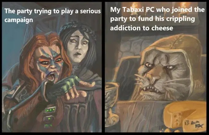 FantasyGrounds2's tweet photo. What is your craziest character?

#rpg #rpgmemes #rpgmeme #ttrpgmeme https://t.co/kENiDyJZ3x