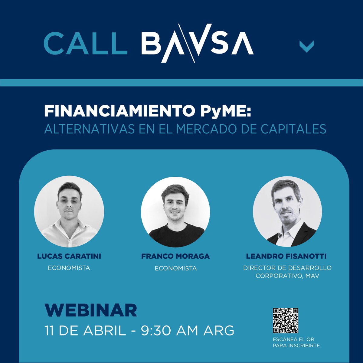 ¡No te pierdas esta 𝗖𝗔𝗟𝗟 𝗕𝗔𝗩𝗦𝗔!

• SAVE THE DATE •

🔔 Jueves 11 de abril, 09:30 AM
📍 Link de inscripción: us06web.zoom.us/webinar/regist…

¡Te esperamos!