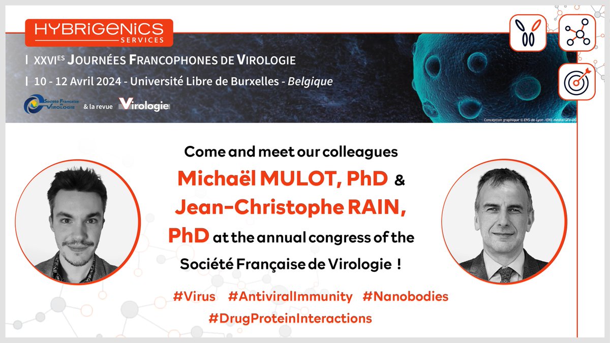 📅 [SAVE THE DATE] Join us at the XXVIe Journées Francophones de Virologie! Thrilled to announce @MichaelMulot and @JChristopheRain participation in the 2024 edition. Hosted by @SFV_France in Brussels 🦠 With 500+ attendees, covering diverse virology topics. Don't miss this…