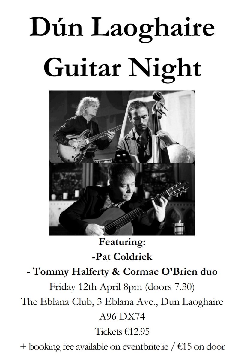 Looking forward to performing at The Dun Laoghaire Guitar Night on Fri 12th Apr. @DunLaoghaireTn @radionova100 @Sunshine1068fm