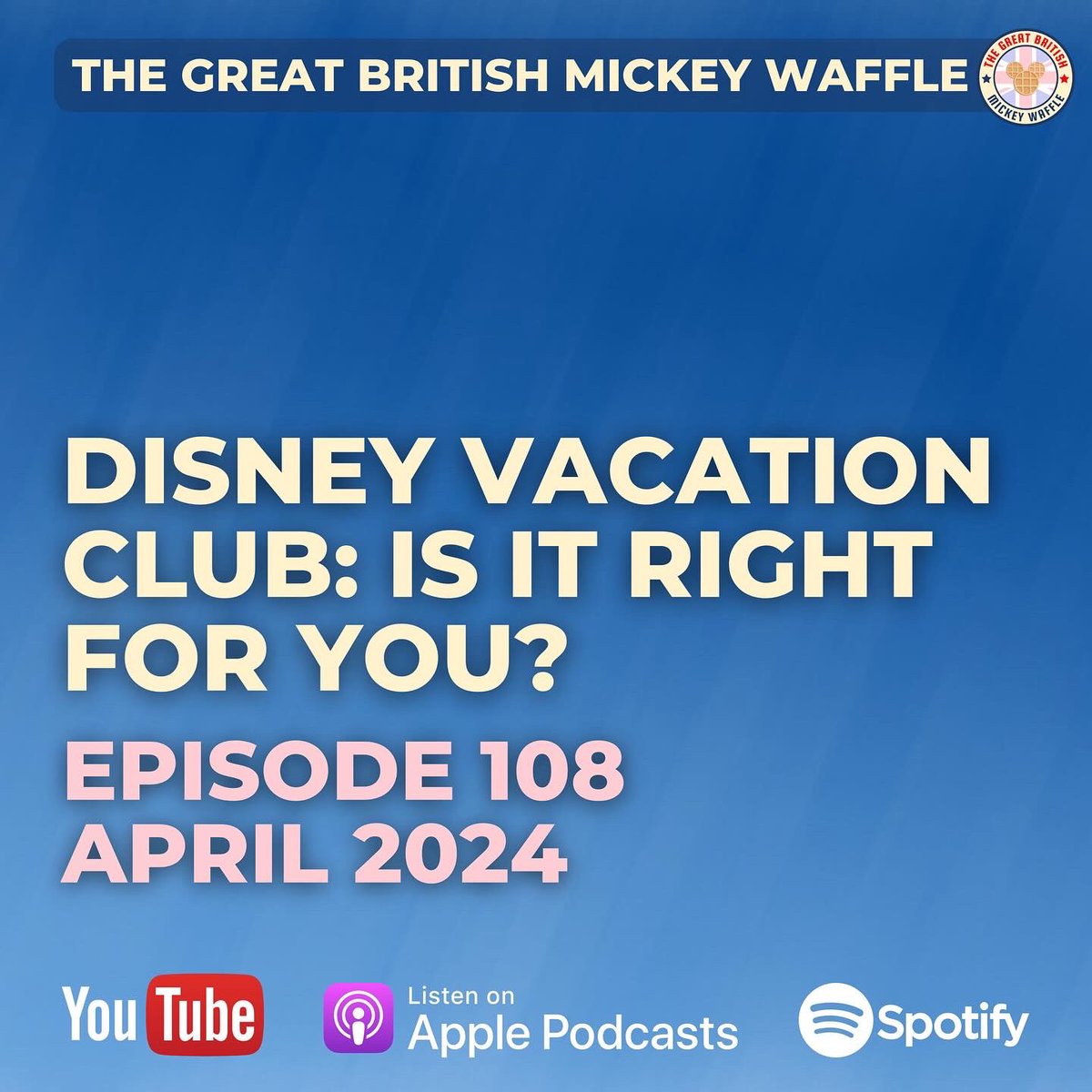 🎙️ Tune into the latest episode of The Great British Mickey Waffle podcast as we explore the ins and outs of Disney Vacation Club! Is it the right fit for your next magical adventure? Tune in to find out! #DisneyVacationClub #GBMW ✨ pod.fo/e/22c5f3