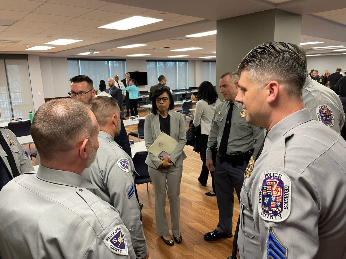 This morning, I joined @PGPDNews Police Chief Malik Aziz for a prayer and recognition ceremony at Police Headquarters to honor our Special Operations Marine Unit and Underwater Recovery Divers for their work at the Francis Scott Key Bridge collapse.