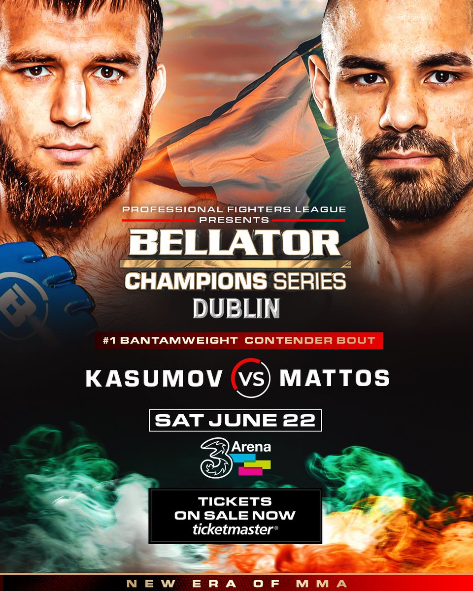 BANTAMWEIGHT #1 CONTENDER FIGHT! 🔥 🇷🇺 Kasum Kasumov 🆚 Matheus Mattos 🇧🇷 Kasum Kasumov enters #BellatorDublin looking to make it SIX in a row since his last loss in 2019. Kasumov takes on Brazilian @MattosMMA who holds a 86% finish rate across his 14 wins. His only losses…