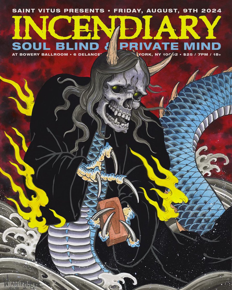 NEW YORK CITY - 8/9 @ Bowery Ballroom Tickets on sale tomorrow @ 12 Noon @saintvitusbar @soulblindhv @privatemindlihc