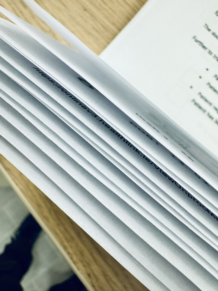This is the number of pages of paper it appears to take for the @HSE to report one man’s colonoscopy 😳😣

They have to be read and shredded on top of the environmental cost.

Is there anyone sane actually in charge ?

<a href="/IMT_latest/">Irish Medical Times</a> <a href="/gmcrotty/">gmcrotty.bsky.social</a> <a href="/IrishDocsEnv/">Irish Doctors for the Environment</a> <a href="/CormacLucey/">Cormac Lucey</a> <a href="/eilishor/">Eilish O'Regan</a>