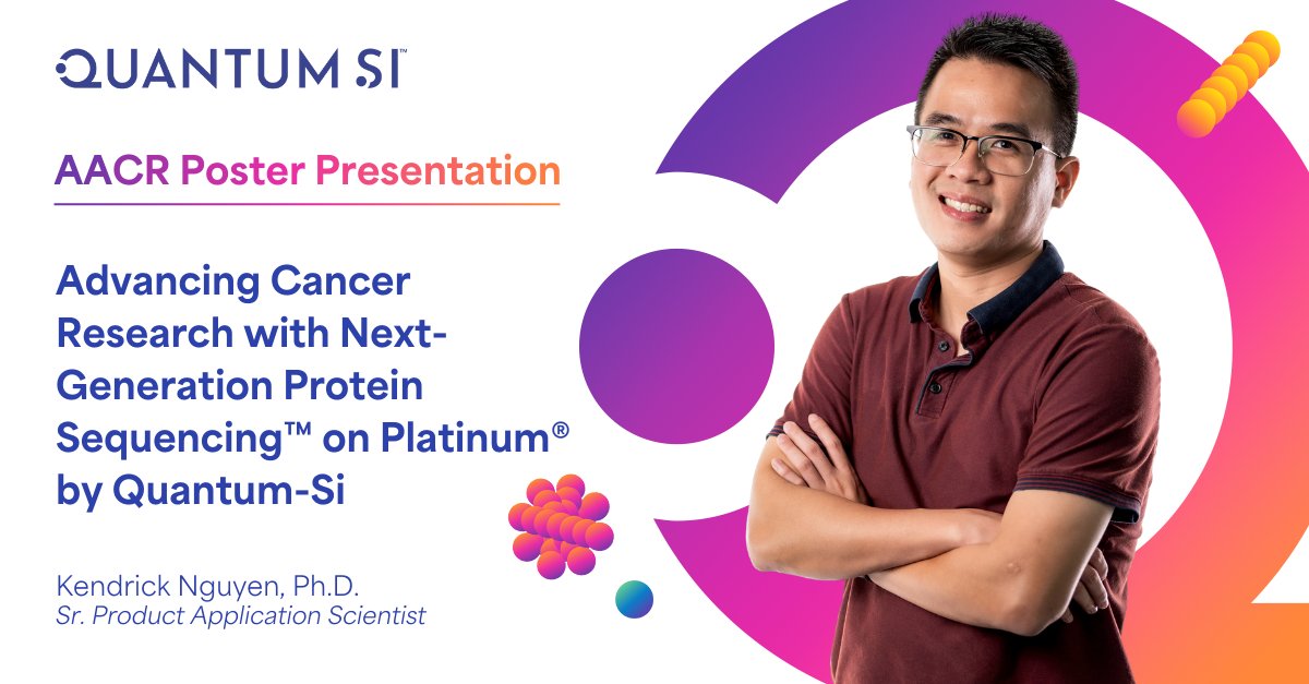 If you’re at the @AACR conference, check out this important poster presentation. Today 9am-12:30pm #QSI's Kendrick Nguyen, Ph.D. presents “Advancing Cancer Research with Next-Generation Protein Sequencing™ on Platinum® by Quantum-Si.” bit.ly/3IX4lQn #AACR24 #research