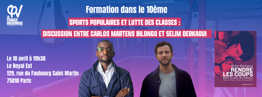 On se retrouve mercredi prochain dans le 10e pour parler de sports populaires avec @BilongoCarlos et @SelimDe ✨ N'hésitez pas à partager l'événement, on espère vous y retrouver en nombre ! ➡️fb.me/e/1asRKjgz7