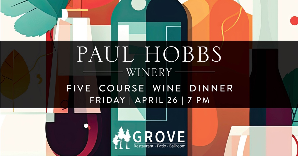 🍇 Join us for an exquisite evening of unparalleled flavors and sophistication at our five-course wine dinner showcasing Paul Hobbs Winery on 4/26! 

🥂🌟 Reserve your seats today! 
l8r.it/bbCa 

Date: Friday, April 26  
Time: 7 pm 
Tickets: $225 + tax & service fee