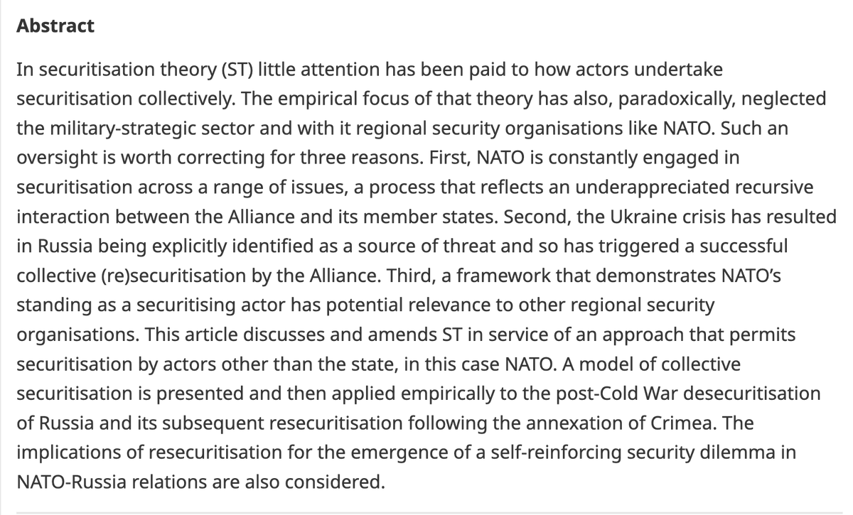 🚀 Today marks #NATO75. Alongside our sister journal, @RISjnl, we're taking a peek inside our archives to see how our authors have reflected on NATO through the years. In 2016, James Sperling and Mark Webber reflected on NATO and the Ukraine crisis: cambridge.org/core/journals/…