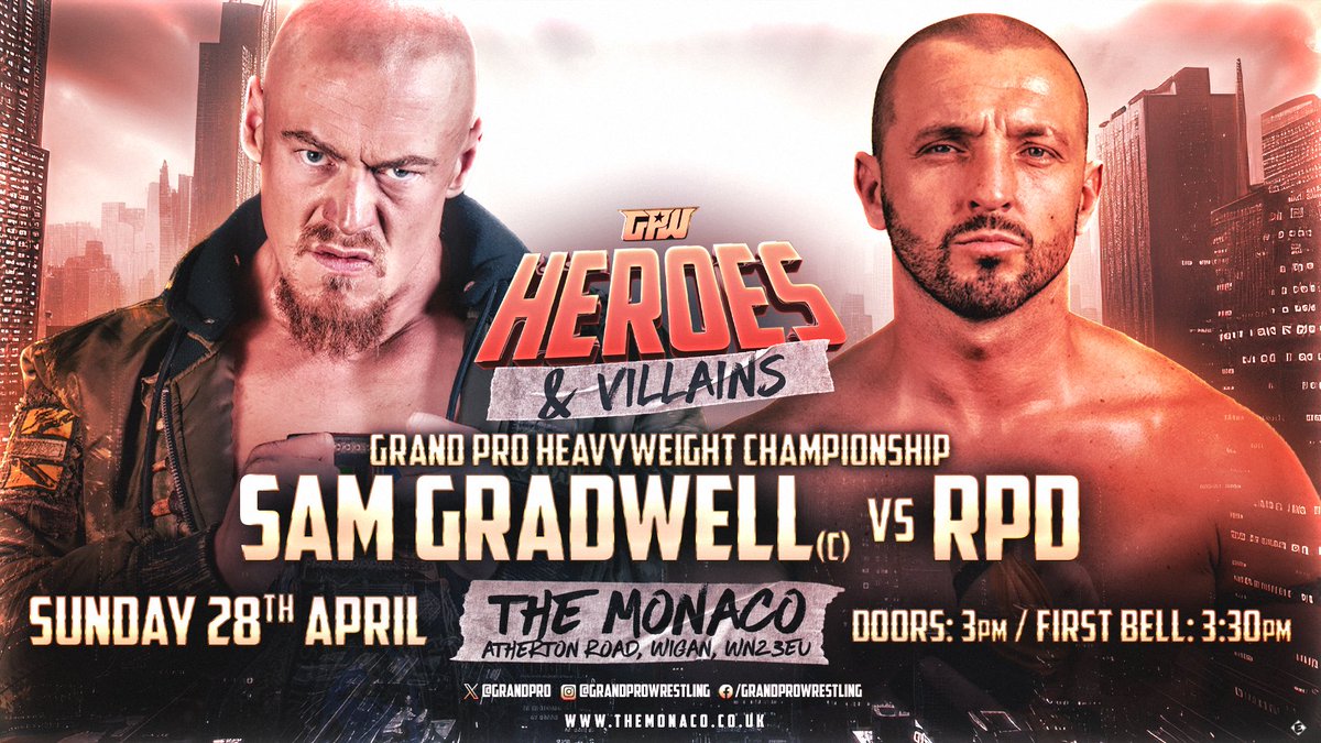 A main event to stir emotions from even the coldest of corpses. @sam_gradwell v @RPDFighter for the Heavyweight Title 🙌 🎫🎟️ skiddle.com/e/37267277