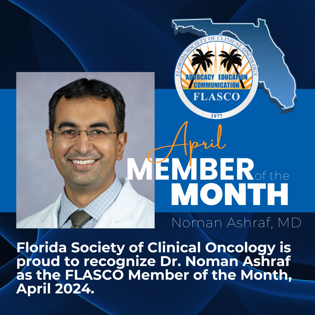 🌟Dr. Ashraf's unwavering commitment to service and his fervent advocacy for improving the lives of those affected by cancer truly make him a beacon of hope in our community. 

🔗Learn More About Dr. Ashraf: flasco.org/team/noman-ash…

#MemberOfTheMonth  #FLASCOCommunity