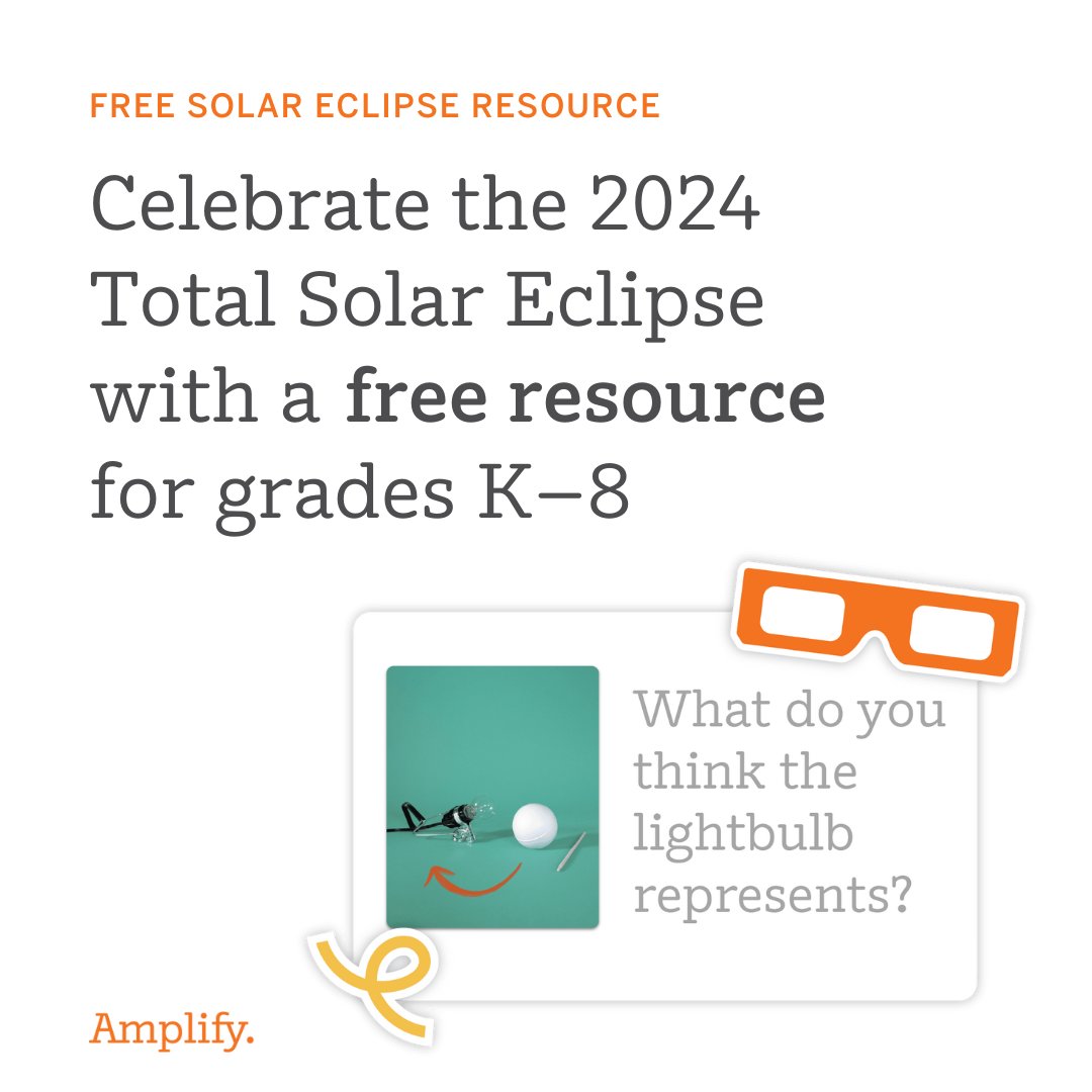 🤩 A total solar eclipse is coming, and we're turning classrooms into mini planetariums! ⁣
⁣
➡️  Try our free, expert-designed science lesson for K–8 students: at.amplify.com/eclipse24

#TotalSolarEclipse #Eclipse24