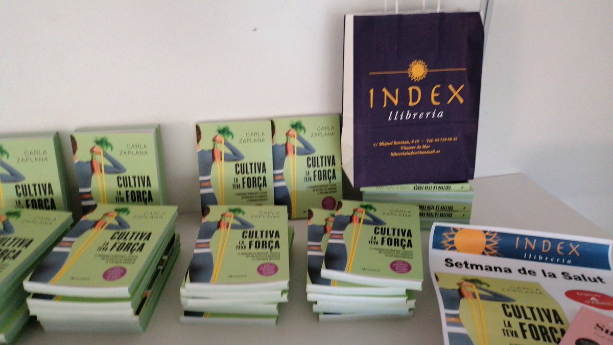 Llibreria Índex (@llibreriaindex) on Twitter photo Avui a les 19 h, @Biblioteca_VdM dins el programa de la setmana de la salut de <a href="/VilassardeMar/">Vilassar de Mar</a> presentem el llibre de #carlazaplana CULTIVA LA TEVA FORÇA de <a href="/Cossetania/">Cossetània Edicions</a>. T'esperem. Avui a les 19 h, @Biblioteca_VdM dins el programa de la setmana de la salut de <a href="/VilassardeMar/">Vilassar de Mar</a> presentem el llibre de #carlazaplana CULTIVA LA TEVA FORÇA de <a href="/Cossetania/">Cossetània Edicions</a>. T'esperem.
