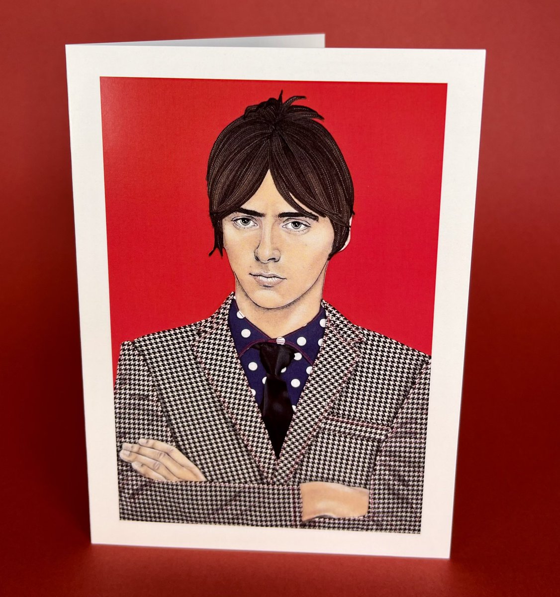 BEAUTIFUL REPRODUCTIONS OF MY ORIGINAL PAUL WELLER PORTRAIT AVAILABLE AS A GREETINGS CARD. GREAT TO SEND OR KEEP & FRAME. EACH COMES WITH A CRIMSON ENVELOPE IN A CELLOPHANE SLEEVE WITH A GROOVY LITTLE BUSINESS CARD. QUICK DISPATCH. BUY HERE: janesandersart.etsy.com/listing/170710…