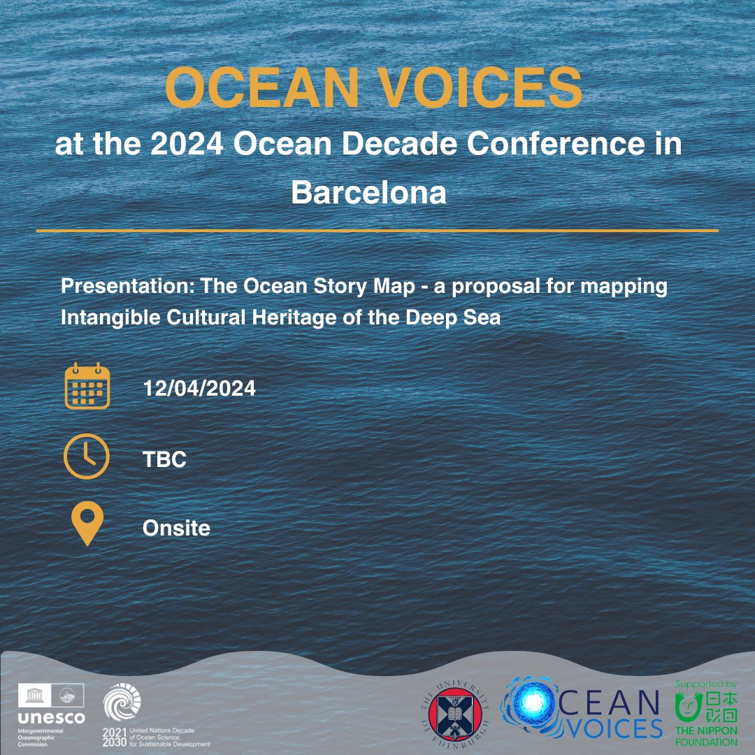 Ocean Voices will be at the 2024 Ocean Decades Conference! Please come and join us in-person for a range of events: #oceanvoices #OceanDecade24