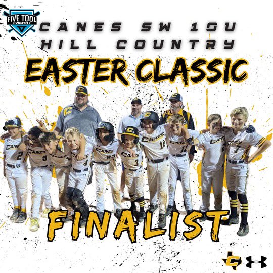 Can you tell these guys are one happy baseball family? 😃 And they can play the game, too. Excellent effort by #CanesSW 10U Hill Country finishing as a finalist @fivetoolyouth Easter Classic. 👏